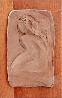 Joan Shapiro Seated Nude Figure Sculpture Relief