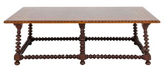 Spanish Baroque Style Parquetry Low Table, 20th C.