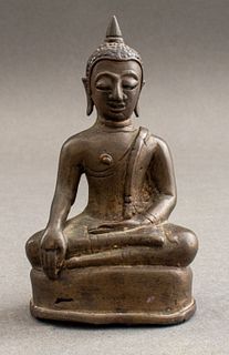 Indian Patinated Bronze Buddha Sculpture