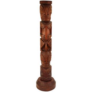 Carved Wood Totem Sculpture