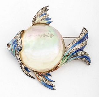 Corocraft Sterling Iridescent Jelly Belly Fish Pin