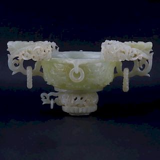 Chinese Carved Serpentine Jade Censer
