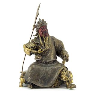 Modern Chinese Bronze, Seated Mongolian Emperor