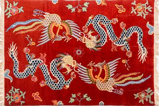 Chinese Art Deco Carpet Rug, 6' x 4'
