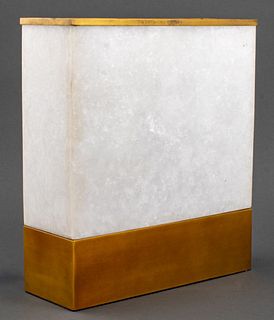Modernist Rectangular Quartz & Metal Table Lamp