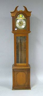 Daneker "Williamsburg" cherry tall clock, 74" h.