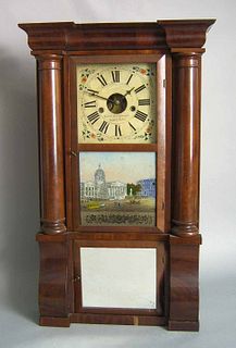 Forestville Mfg. Co. mahogany shelf clock, ca. 184