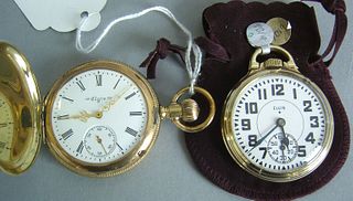 Two Elgin gold filled pocket watches, one with ope