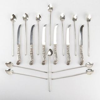 Eighteen (18) Piece Sterling Silver and Sterling Handle Tableware