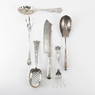 Grouping of Six (6) Sterling and 800 Silver Silverware