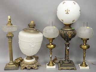 Five Lamps of Brass and Glass