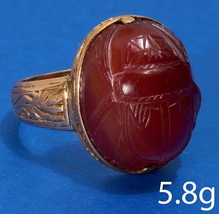 FINE ETRUSCAN REVIVAL SCARAB RING