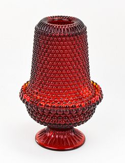 BROOKE CRESCENT GLASS RED FAIRY LAMP