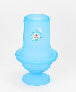 "BOUQUET OF ROSES" BLUE SATIN FAIRY LAMP