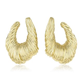 Rotkel Fluted Gold Earclips