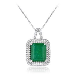 8.49-Carat Emerald and Diamond Necklace