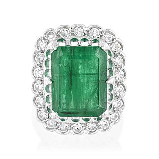 Emerald and Diamond Ring, GIA Certified