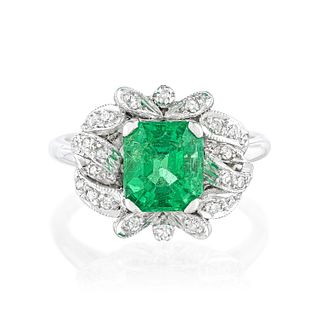 1.91-Carat Emerald and Diamond Ring