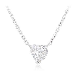 0.97-Carat Heart Shape Diamond Necklace, F/VS2 GIA Certified