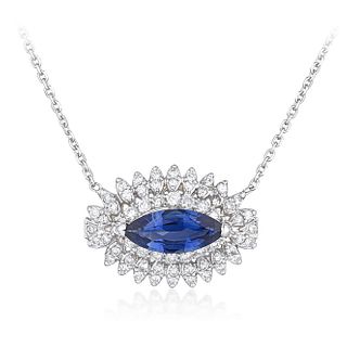 Unheated Sapphire and Diamond Necklace, GIA Certified