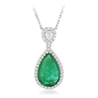 4.86-Carat Emerald and Diamond Necklace