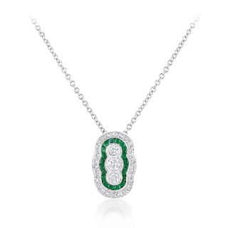 Diamond and Emerald Pendant
