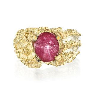 Vintage Star Ruby Gold Ring
