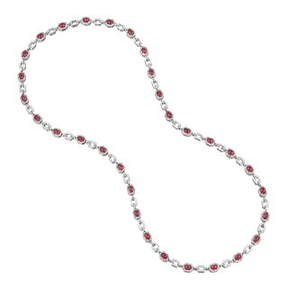 Ruby Diamond and Enamel Long Necklace