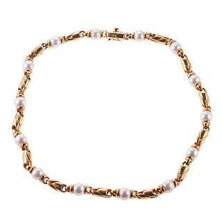Bvlgari Bulgari 18k Gold Pearl Necklace