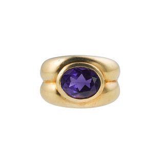 Tiffany & Co 18k Gold Amethyst Ring
