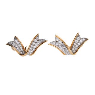 Tiffany & Co Platinum Gold Diamond Earrings