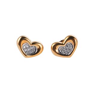 Movado Gold Heart Stud Earrings