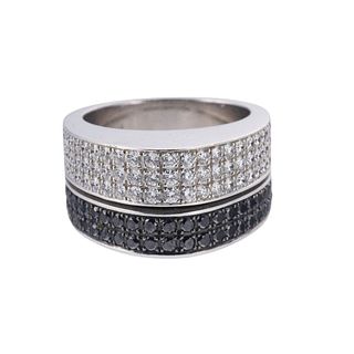 Chopard 18k Gold Black & White Diamond Ring
