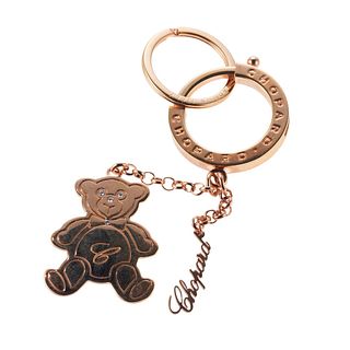 Chopard Rose Gold Finish Metal Bear Keychain 