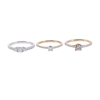 Kallati Gold Diamond Engagement Ring Lot of 3
