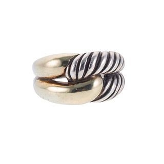 David Yurman Silver Gold Knot Ring