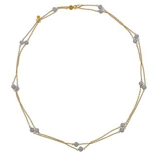 Gurhan Long Delicate Diamond Gold Station Necklace