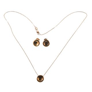 Movado Gold Pendant Necklace Earrings Lot