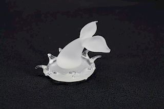 Frosted Glass Whale Tail Sculpture