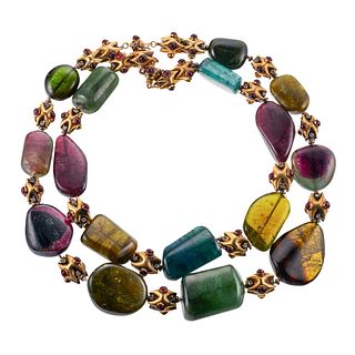 Multi Color Tourmaline Necklace Set