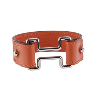 Hermes Night H Leather Bracelet 