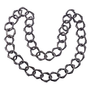 Katey Brunini Sterling Silver Bamboo Link Necklace