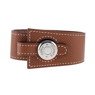 Hermes Artemis Brown Leather Bracelet