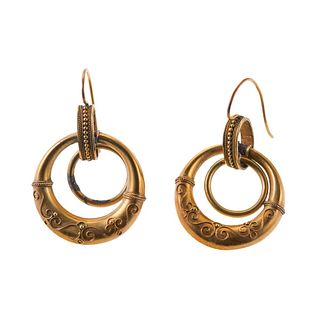 Antique Victorian 14k Gold Drop Earrings