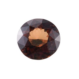 GIA 11.82ct Orange Brown Round Zircon Gemstone