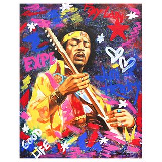 Nastya Rovenskaya- Mixed Media "Jimi Hendrix"