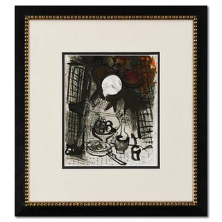Marc Chagall (1887-1985), "Still Life" Framed Lithograph on Paper, with Letter of Authenticity.
