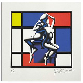 Mark Kostabi, "Beyond Boundaries" Hand Signed Limited Edition Giclee with Letter of Authenticity.