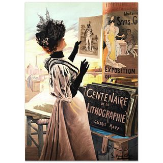 RE Society, "Exposition Du Centenaire" Hand Pulled Lithograph, Image Originally by Hugo D'Alesi. Includes Letter of Authenticity.