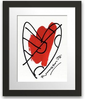 Romero Britto- One of a kind on paper "Heart (Red)"